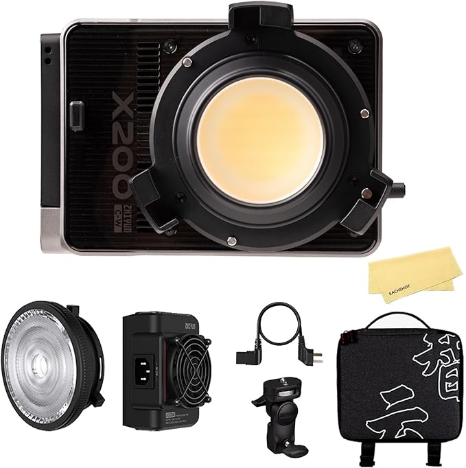ZHIYUN MOLUS X200 Standard 200W Video Light Supports V-Mount Battery, HUB Expansion, and PD Power Photography Lighting 2700K-6500K CRI≥95 TLCI≥97 Only 800g for Tiktok