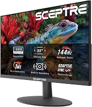 Sceptre New 22-Inch Gaming Monitor, FHD 1080p, Up to 144Hz, HDMI, DisplayPort, Built-in Speakers, Machine Black (E225W-FW144 Series, 2026) - Image 1
