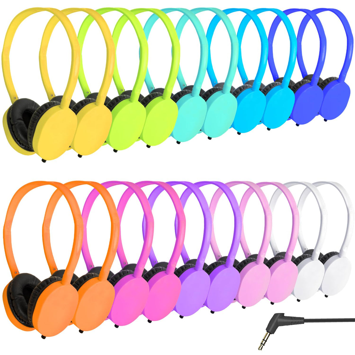 30 Pack Kids Headphones Bulk for School Classroom Students Teens Toddler, Wired Adjustable Headsets for Libraries Families Childern and Adults (PU102,30 Mixed)