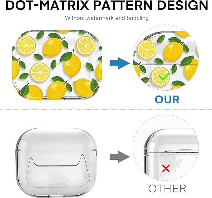 Maxjoy for AirPods Pro 3rd Generation Case, Clear AirPods Pro 3 Case for Women Men Cute Soft AirPod Pro 3 Cover with Keychain Strap for AirPod Pro 3rd Gen Cover 2025, Lemon