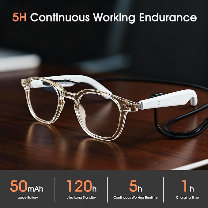 AI Smart Glasses for Women & Men, 140+ Languages AI Translation Glasseswith Open-Ear Stereo Speakers, Indoor/Outdoor Auto-tinting Smart Sunglasses | UV400 Protection & Anti-Blue AI Glasses