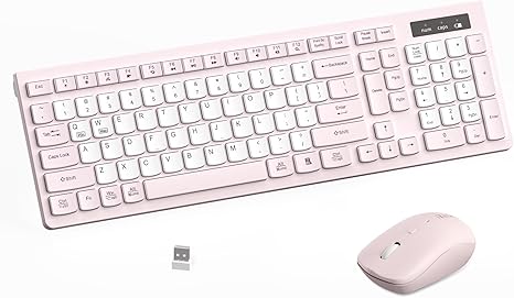 Wireless Keyboard and Mouse Combo Silent for Office and Home(Pink-B) - Image 5