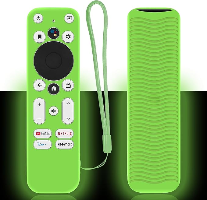 Luminous Green Remote Case Fit for Onn Android TV 4K UHD Stick TV Box 100024646 100026240 Remote Lightweight Anti-Slip Skin-Friendly Silicone Skin Sleeve