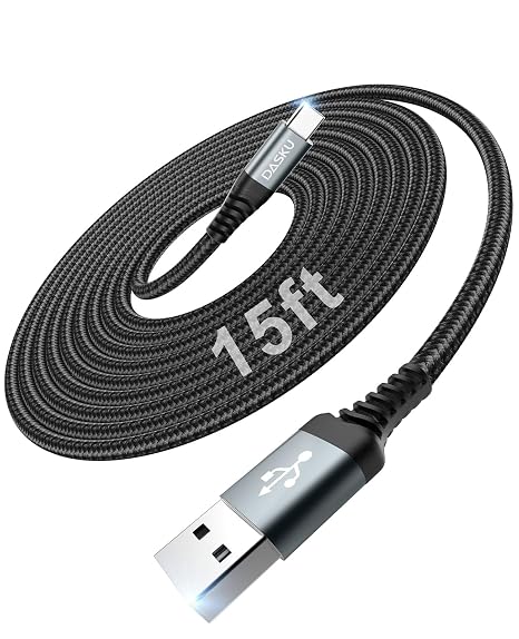 USB to USB C Cable 15FT 1Pack, Extra Long USB C Cable 3A Fast Charging - Image 5