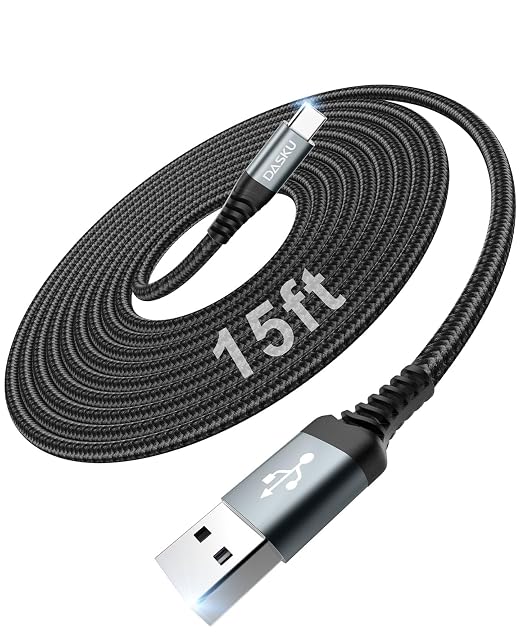 USB to USB C Cable 15FT 1Pack, Extra Long USB C Cable 3A Fast Charging - Image 6