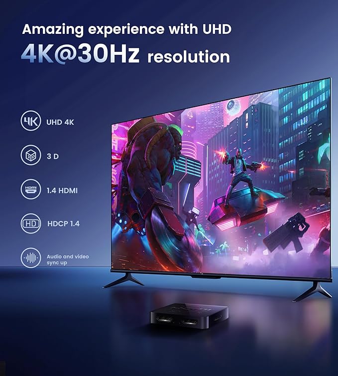 avedio links HDMI Splitter 1 in 4 Out with Hdmi Cable, 4K HDMI Splitters 1X4 Mirror Screen, USB Power Splitter 1 Input 4 Output Support 4KX2K, 1080P@60Hz, 3D, HDR, 1 Source to 4 Display Devices