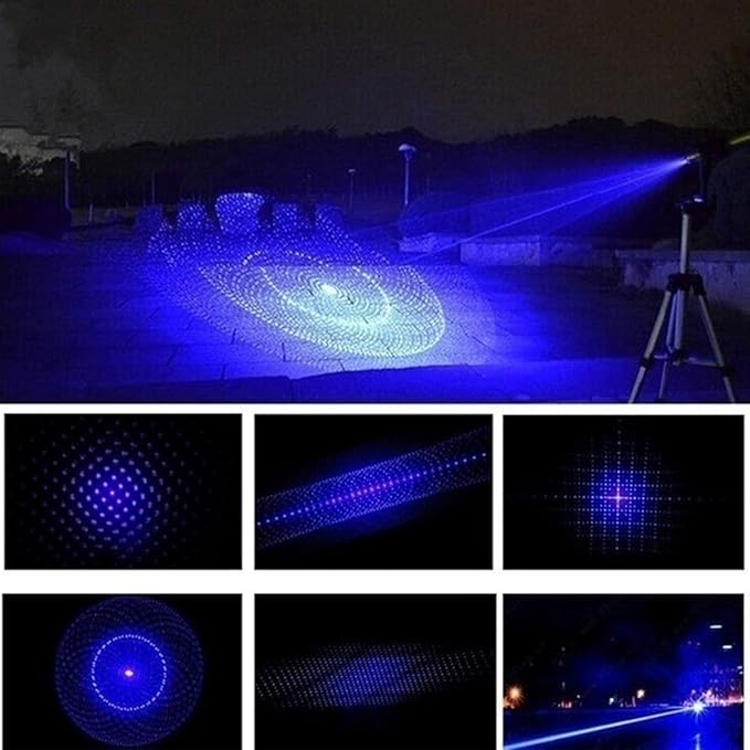 Blue LED Flashlight Rechargeable – Long Range High Power Torch with Adjustable Focus, Suitable for Outdoor Activities