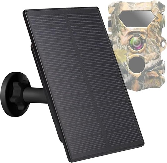 1Pack Trail Cameras Solar Panel 12V/1A 6V/1.5A with Build-in 4000mAh Rechargeable Lithium Battery IP66 Waterproof Hunting Accessory Compatible with Hunting Game Cameras or Deer Feeder