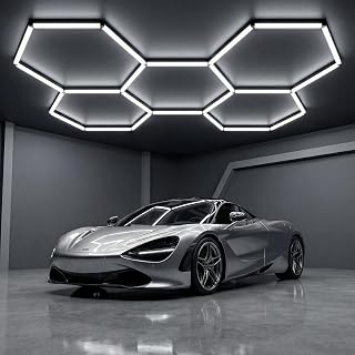 Hexagon Garage Lights 144W 17280LM - 24 Pack Super Bright LED Honeycomb Ceiling Lights for Garage, Workshop, Gym, Car Detailing, Barber & Auto Shops - Image 1