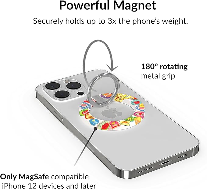 VELVET CAVIAR Compatible with MagSafe Phone Grip - Magnetic Ring Holder with Adjustable Stand - Removable MagSafe Accessories for iPhone 16, 15, 14, 13, 12 (Juicy Fruits)