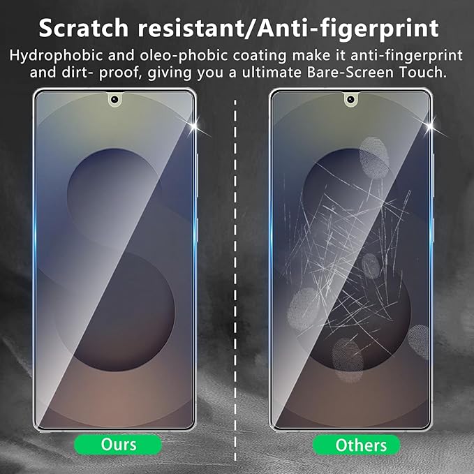 3+3 Pack Privacy Screen Protector Designed for Samsung Galaxy S25 Ultra With 3 Pack Camera Lens Protector,Full Coverage Anti-Spy Tempered Glass Film,9H Hardness,Bubble Free,Easy to Install