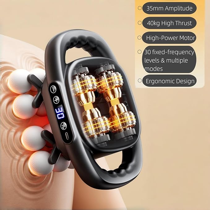 Mini 16 Head Massage Gun Set, 16-Drive 8-Head Massage Gun Deep Tissue with 30 Levels & 3Modes for Thighs, Arms, Waist, Back(S7 MINI AIR)