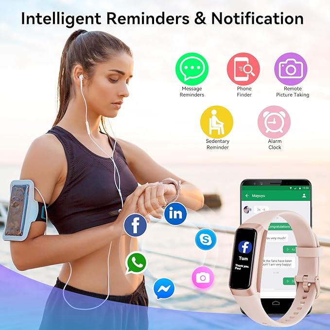 Fitness Tracker with 24/7 Heart Rate, Blood Oxygen Blood Pressure Sleep Monitor,20+ Sports Modes Smart Watches for Women/Men, Activity & Step Tracker Smart Watch for Android/iOS Phones