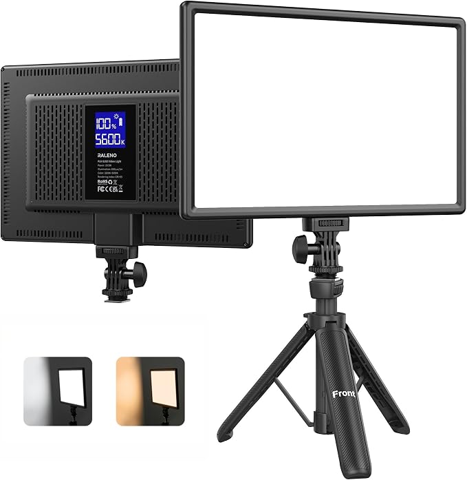 RALENO 13" LED Video Soft Light Panel with Desk Stand