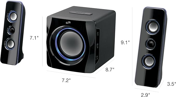 iLive Electronics Bluetooth Speaker System with Built-in Subwoofer, 7.28 x 8.86 x 7.28 Inches, Black (iHB23B)