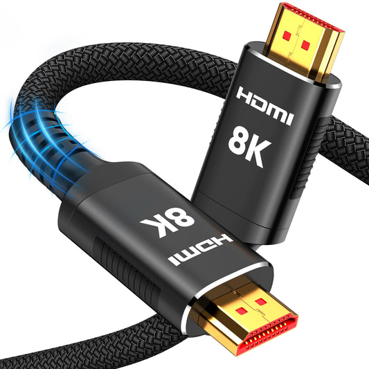 Snowkids 10K 8K HDMI 2.1 Cable 6.6ft, 8K@60Hz 4K@120Hz UHD Non-Slip Cord