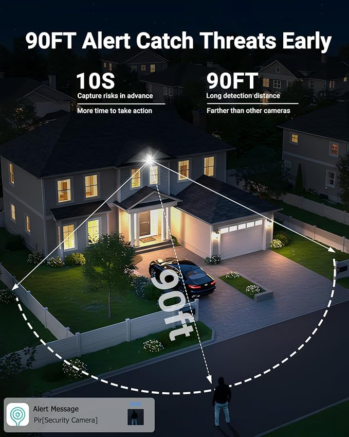 AOV Security Camera Wireless Outdoor with 6W Solar Panel,24/7 Recording Camera for Home Security, WiFi 6, 2K Solar Cameras Outdoor Wireless, 360°PTZ with Night Vision,Auto Tracking