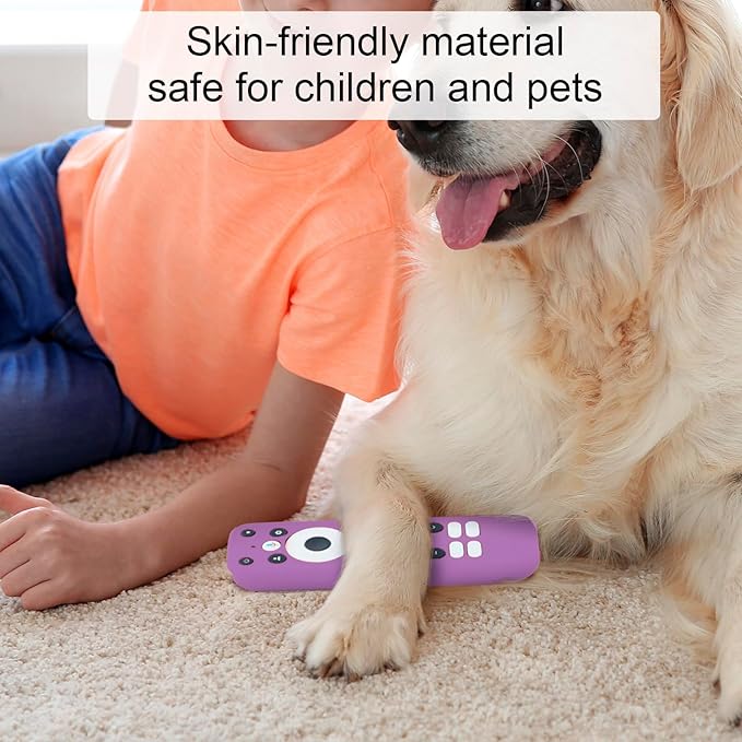 Luminous Purple Remote Case Fit for 2025 Onn Google TV Box 4K pro Remote Lightweight Anti-Slip Skin-Friendly Silicone Skin Sleeve