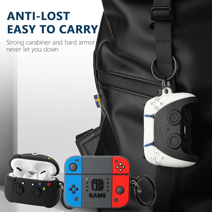 [2Pac] Compatible Airpods Pro 3 Case(2025),Cute Gamepad Design Cases Soft Silicone Protective Cases for Apple AirPods Pro 3rd Generation Case,Airpod Pro 3 Cover with Keychain for Men/Boy