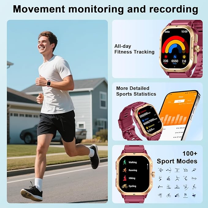 GPS Smart Watch (Answer/Make Calls), 2.06" Smartwatch for Women with Sleep Heart Rate Step SpO2 Monitor, Voice Assistant, IP68 Waterproof Activity Tracker, 100+ Sport Modes Fitness for Android/iPhone