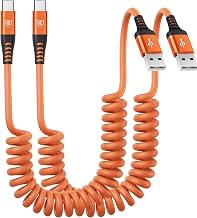 USB to USB C Cable Fast Charging 60W 2Pack 3FT Coiled USB A to USB C Cable - Image 1