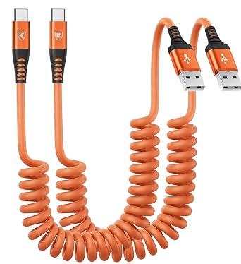 USB to USB C Cable Fast Charging 60W 2Pack 3FT Coiled USB A to USB C Cable