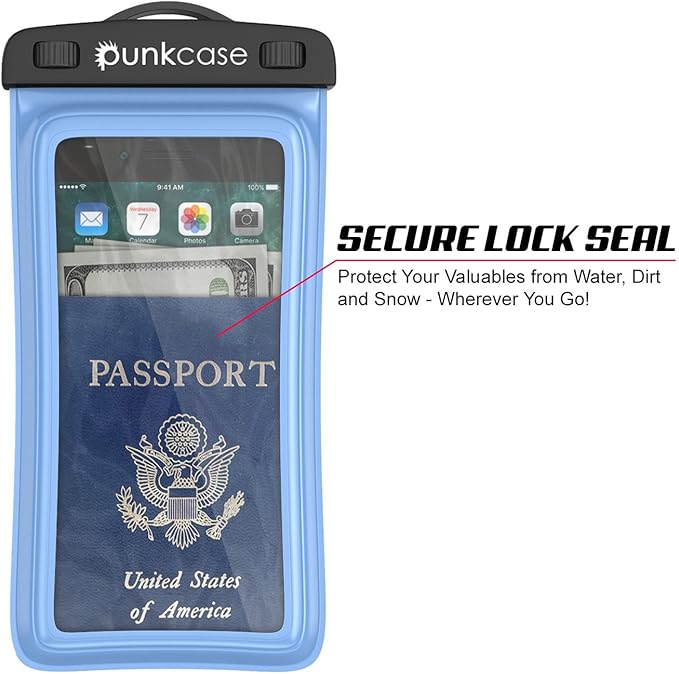 Waterproof Phone Pouch, PunkBag Universal Floating Dry Case Bag for Most Cell Phones incl. iPhone 8 Plus & Samsung Galaxy S9 | Perfect for Keeping Your Cellphone & Valuables Dry and Safe