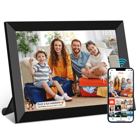 32GB FRAMEO 10.1 Inch Smart WiFi Digital Photo Frame 1280x800 IPS LCD Touch Screen, Auto-Rotate Portrait and Landscape, Built in 32GB Memory, Share Moments Instantly via Frameo App from Anywhere