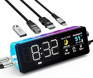 LTC Laptop Docking Station, 7-in-1 USB C Hub with Screen, Multiple Built-in Apps, Multiport Adapter with HDMI 4K@60Hz, 90W Power Delivery, USBC & USBA Data Ports, Dongle for MacBook, Dell, and More