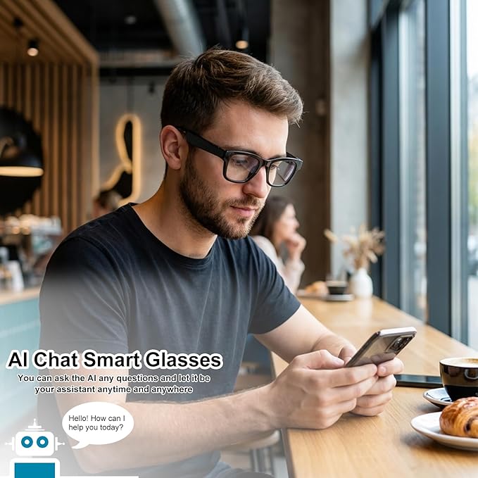 AI Smart Glasses with Color-Change Lenses Bluetooth Glasses for Men Women with Translation 160+Languages Voice Assistant Translator Glass for Meeting,Travel (Sunglasses Lenses)