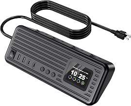 Smart Surge Strip w/Control Switches 4AC 4USB A+C 5FT Cord Black - Image 1