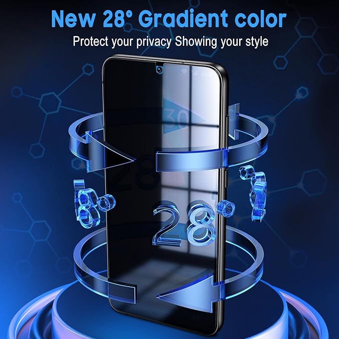 Uyiton UnBreak-Glass for Samsung Galaxy S23 Plus Privacy Screen Protector, [Ultrasonic Fingerprint Support][Auto-Alignment Frame] Scratch-Resistant Bubble-Free Tempered Glass Screen-2 Pack