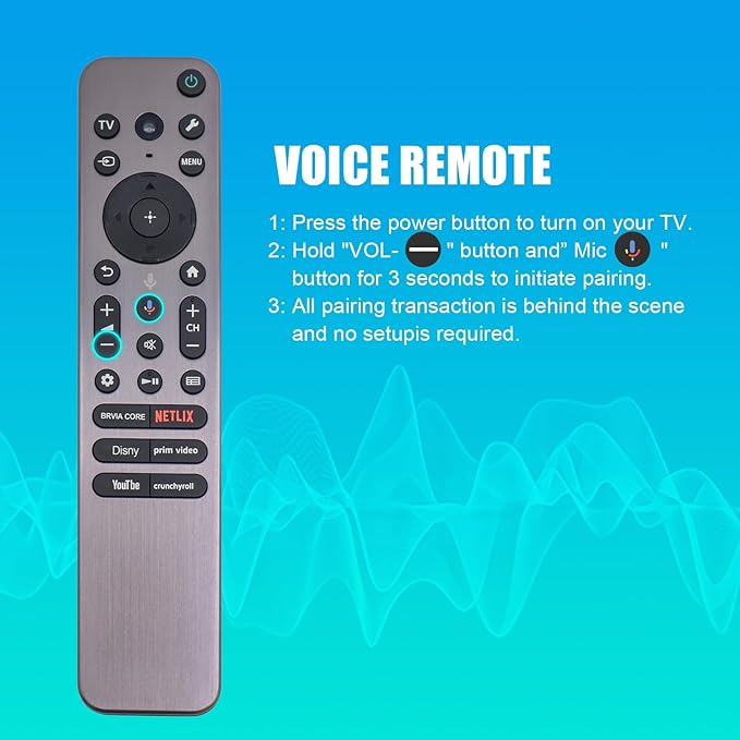 RMF-TX910U Voice Remote Replacement for Most Sony 2023 2024 Bravia TVs, Includes Voice, Backlight, Beep Locator Function and Metal Case, Compatible with Sony a80l a95l XR-55A95L, XR-65A95L, 77A95L