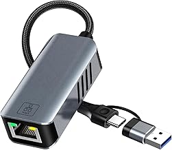 5gb USB to Ethernet Adapter - 5000Mbps USB-A & USB C to RJ45 Network Converter 5g Fast LAN Ethernet Dongle for MacBook Air/Pro, HP, XPS, Laptop, Surface, iPad, iPhone 17/16/15 and Android Phone - Image 1