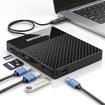 1TB External Hard Drive, USB C & USB 3.0 Multiport Hub+ SD/TF Card Reader 7-in-1 All in One, Docking Station, Multi-Function HDD for Windows, Mac, Android, iPhone 15/16/17, Laptop, Desktop - Image 1