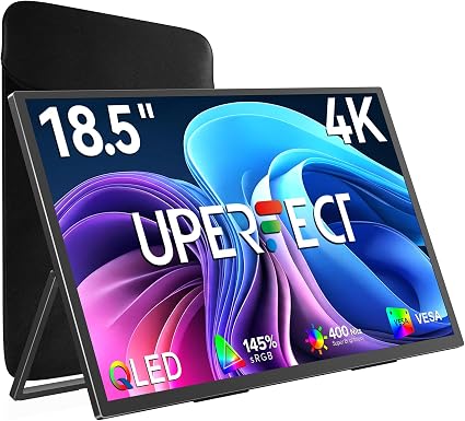 UPERFECT Portable Monitor 4K 60Hz 18.5", 145% sRGB QLED Laptop Monitor