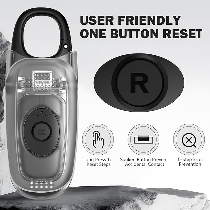 3D Pedometer for Walking with Removable Clip and Carabiner Simple Step Counter for Walking Accurate Clip On Step Tracker for Men Women Kids