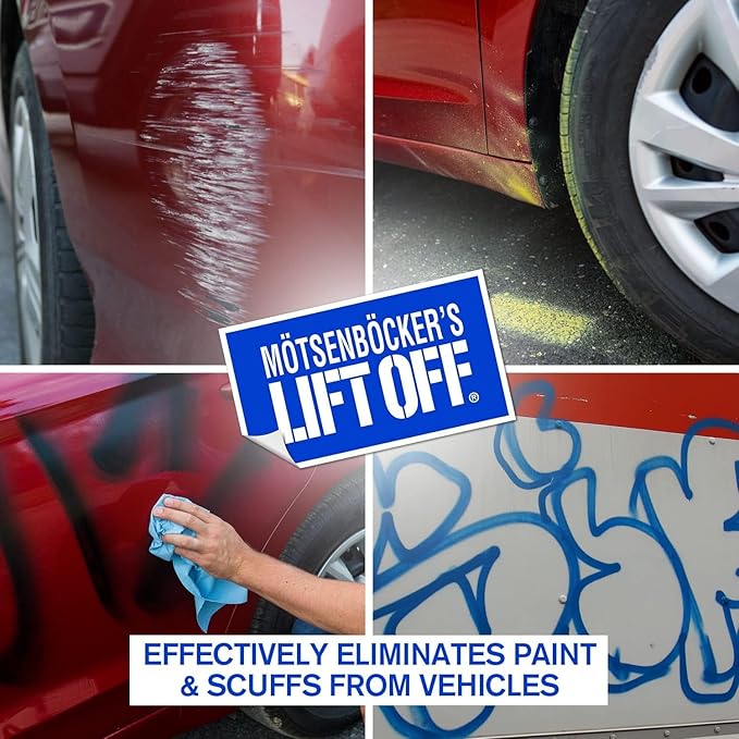 Motsenbocker’s Lift Off 45406-4PK 16-Ounce Paint Scuff and Graffiti Remover Easily Removes Paint Scuffs, Spray Paint, Acrylic from Multiple Surfaces Vehicles, Brick, Boats, Concrete, Pack of 4 , white