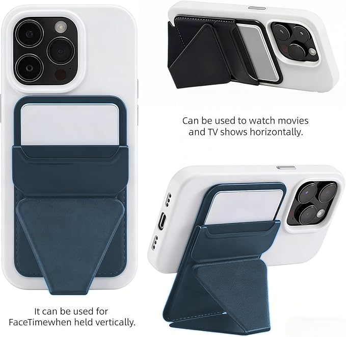for MagSafe Wallet RFID Blocking, 2 Card Holder, Stand Strong Magnetic Grip, Slim Leather Phone Wallet, Compatible with iPhone 17/16/15/14/13/12 Series (Green Small Support)