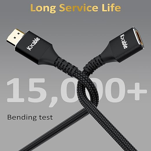 8K HDMI Extension Cable 8FT, HDMI 2.1 Ultra High Speed Male to Female Cord Adapter, OFC Conductor, Compatible with Roku TV Stick PS5 PS4 Xbox Laptop PC Player Google Chromecast Wii U HDTV