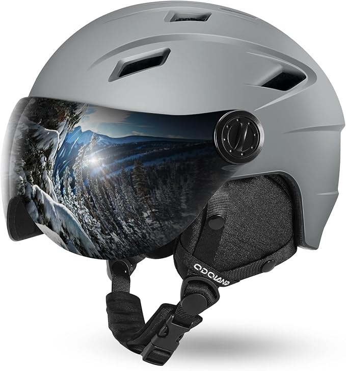 Odoland Ski Helmet with 2-in-1 Visor Goggles, Light Weight Snowboard Helmet for Men Women, Snow Sport Helmets for Skiing, Skating, Snowboarding