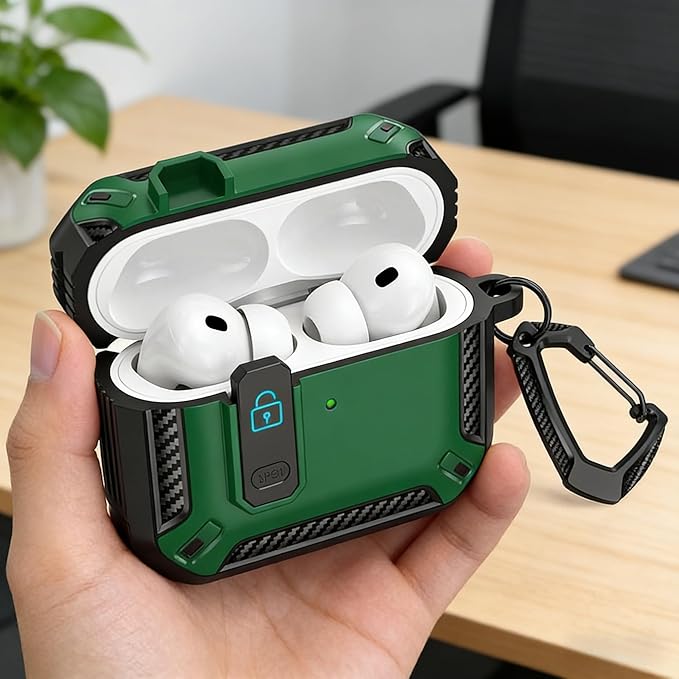 for AirPods Pro 2 Case for AirPods Pro2rd Gen | Full Drop Protection with Carabiner Keychain | Cute AirPods Pro 2st/1nd Generation Case for Men Women