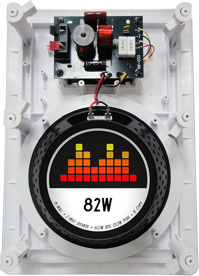 82W Silver Ticket in-Wall Speaker with Pivoting Tweeter (8 Inch in-Wall)