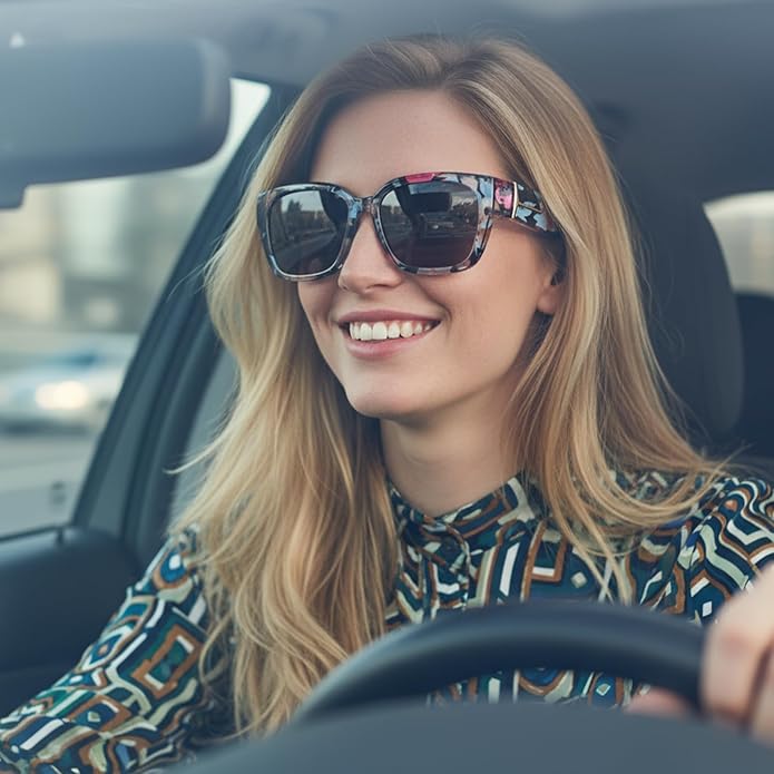 LVIOE 2 Pack Polarized Fit Over Sunglasses for Women Men Oversized Square Over Glasses Sunglasses with UV Protection LS7511
