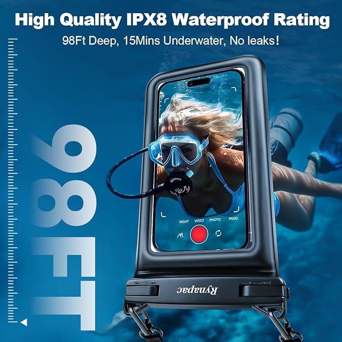 [Up to 8.5''] Waterproof Phone Pouch Floating 2 Pack, IPX8 Double Space Waterproof Phone Case with Lanyard for iPhone 17 16 15 Pro Max, Galaxy S26 Ultra, Cellphone Dry Bag Beach Cruise Ship Essentials