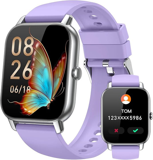 Smart Watches for Men Women(Answer/Make Call),1.85 inch HD Fitness Tracker Watch with Activity Counter/Sleep Monitor/ 110+ Sports Modes,IP68 Waterproof Smart Watch for Android iPhone iOS Compatible