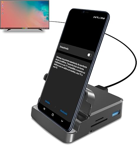 GKI Docking Station, USB C Mobile Phone to 4K HDMI Hub, 7-in-1 Charging Station, Support DP Alt Mode, Compatible with Samsung Dex Mode.