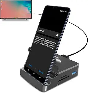 GKI Docking Station, USB C Mobile Phone to 4K HDMI Hub, 7-in-1 Charging Station, Support DP Alt Mode, Compatible with Samsung Dex Mode.