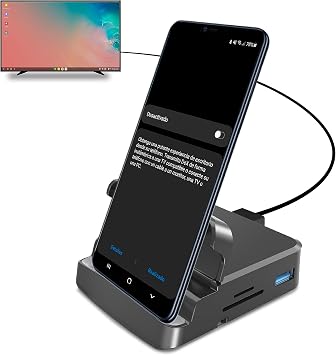 GKI Docking Station, USB C Mobile Phone to 4K HDMI Hub, 7-in-1 Charging Station, Support DP Alt Mode, Compatible with Samsung Dex Mode.