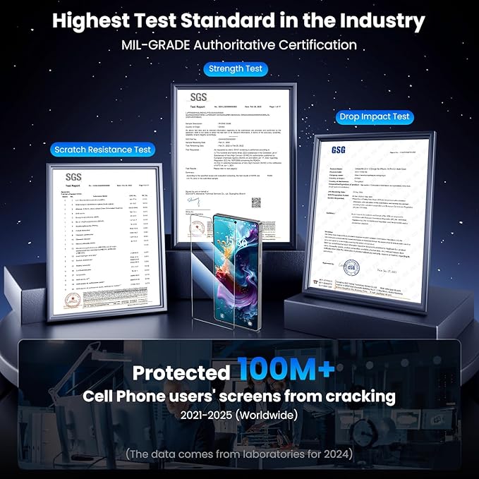 Uyiton UnBreak-Glass for Samsung Galaxy S25 Ultra Screen Protector - [Ultrasonic Fingerprint Support] Auto-Alignment Frame 9H Tempered Glass Scratch-Resistant Case-Friendly Bubble-Free, 2 Pack